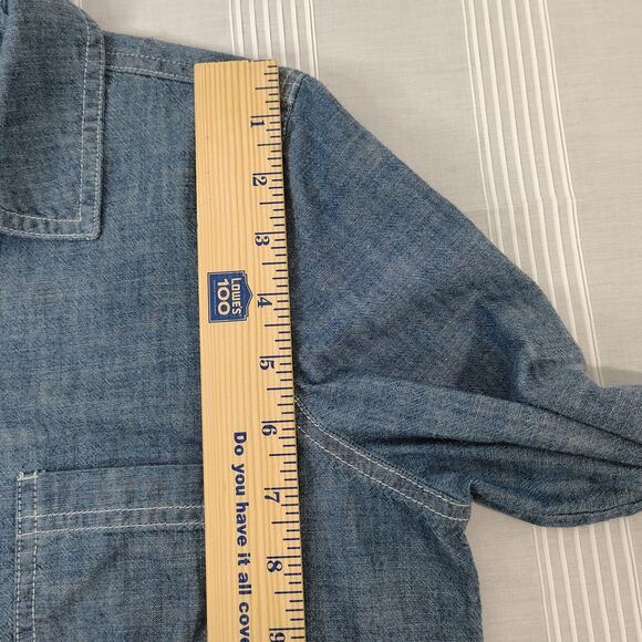 Old Navy 100% Cotton Chambray Button Up Shirt Long Sleeves Womens Small - Picture 5 of 13